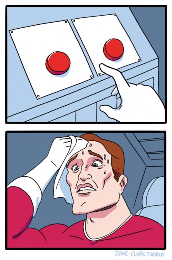 Two Buttons meme about Kulani Kinis